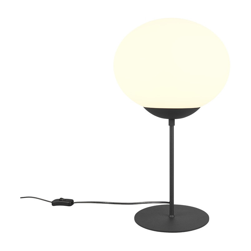 Lampa stołowa szklana kula Fomento 30cm biały / czarny Trio