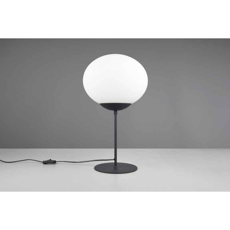 Lampa stołowa szklana kula Fomento 30cm biały / czarny Trio