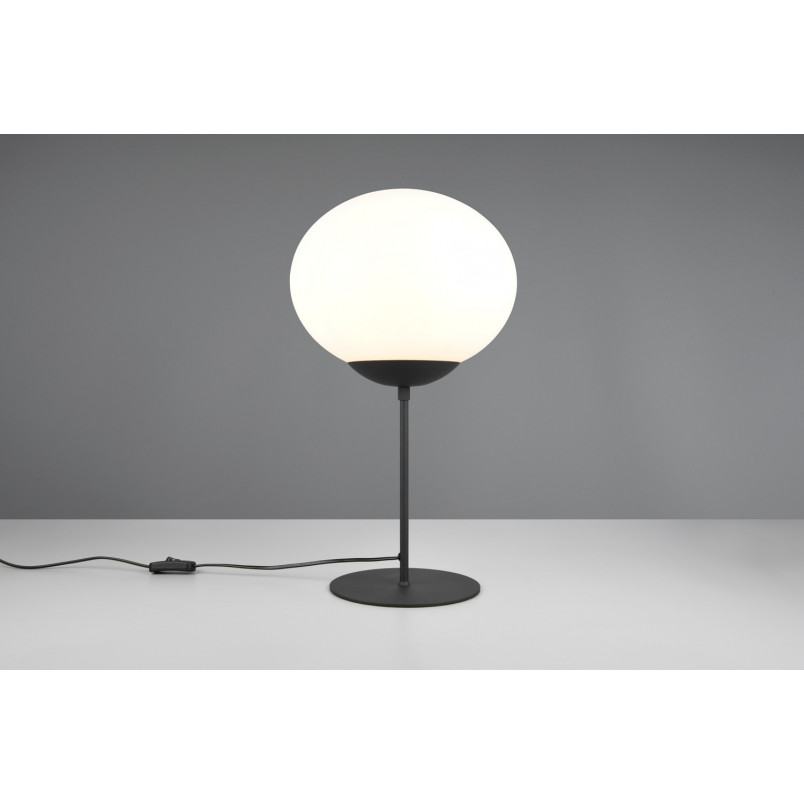 Lampa stołowa szklana kula Fomento 30cm biały / czarny Trio