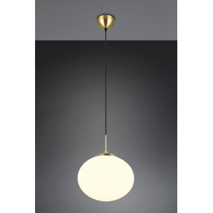 Lampa wisząca szklana kula Fomento 30cm biały / mosiądz Trio