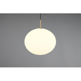 Lampa wisząca szklana kula Fomento 30cm biały / mosiądz Trio