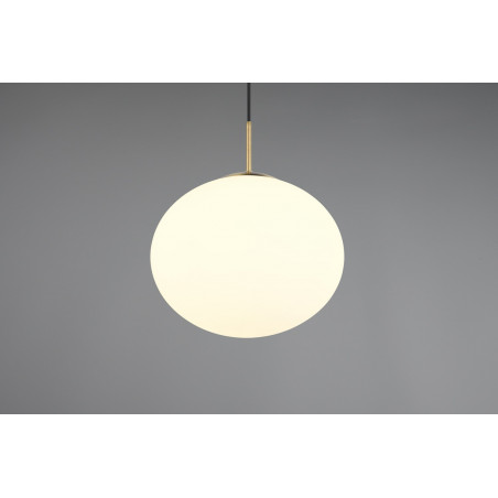 Lampa wisząca szklana kula Fomento 30cm biały / mosiądz Trio