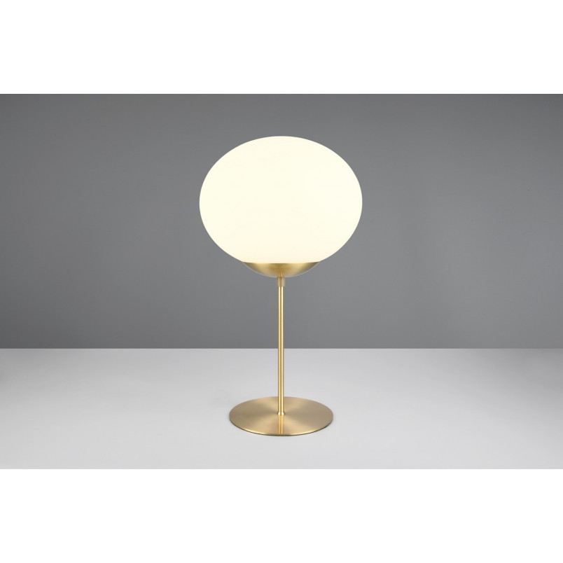 Lampa stołowa szklana kula Fomento 30cm biały / mosiądz Trio