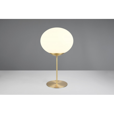 Lampa stołowa szklana kula Fomento 30cm biały / mosiądz Trio