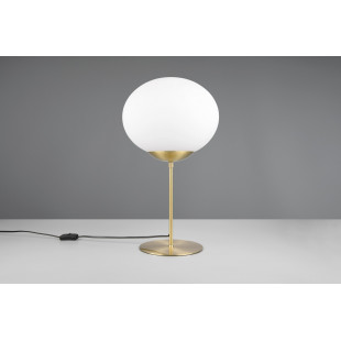 Lampa stołowa szklana kula Fomento 30cm biały / mosiądz Trio
