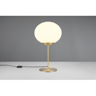 Lampa stołowa szklana kula Fomento 30cm biały / mosiądz Trio