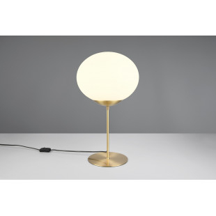 Lampa stołowa szklana kula Fomento 30cm biały / mosiądz Trio