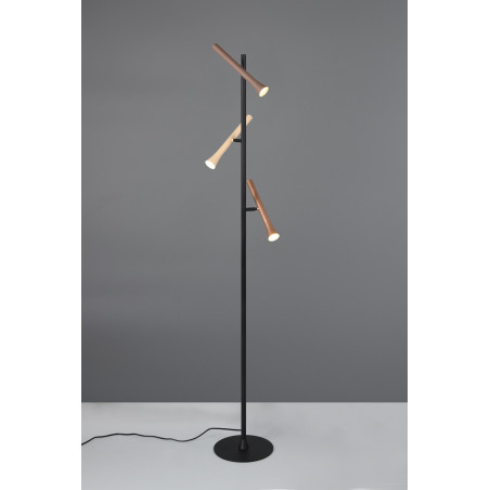 Lampa podłogowa 3 punktowa ze ściemniaczem Fiato LED 150cm brąz / czarny Trio