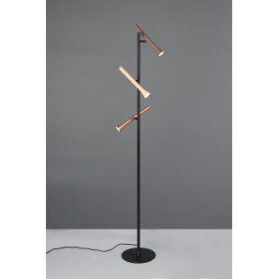 Lampa podłogowa 3 punktowa ze ściemniaczem Fiato LED 150cm brąz / czarny Trio