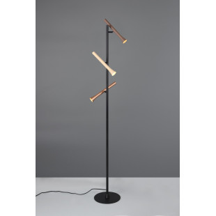 Lampa podłogowa 3 punktowa ze ściemniaczem Fiato LED 150cm brąz / czarny Trio