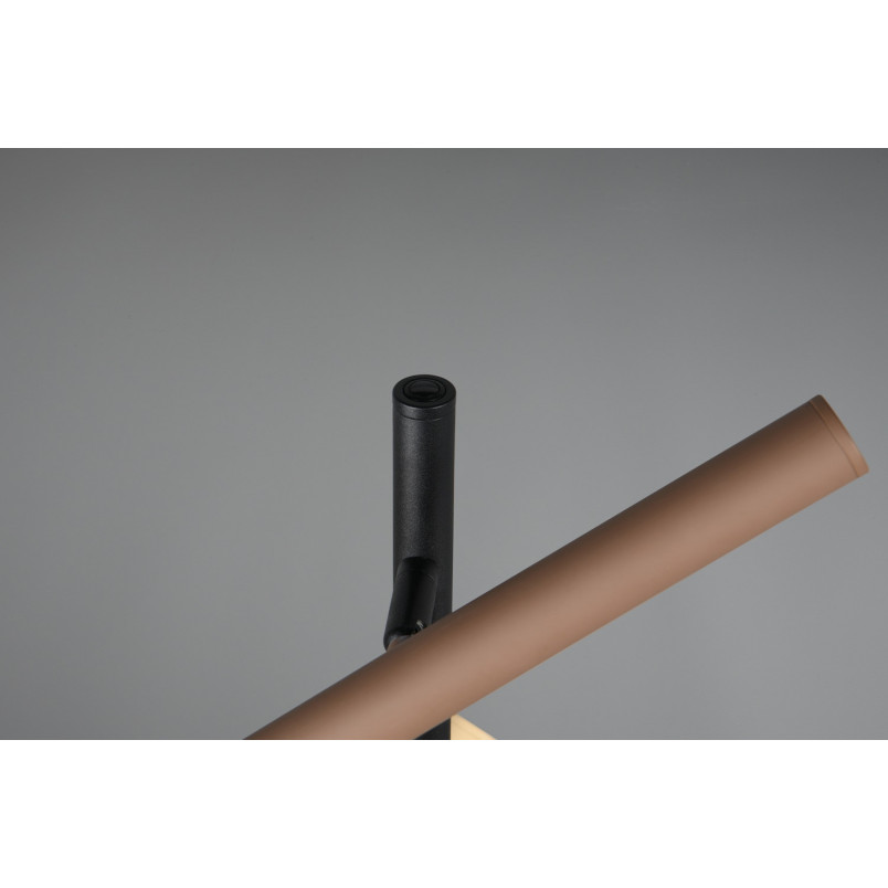Lampa podłogowa 3 punktowa ze ściemniaczem Fiato LED 150cm brąz / czarny Trio