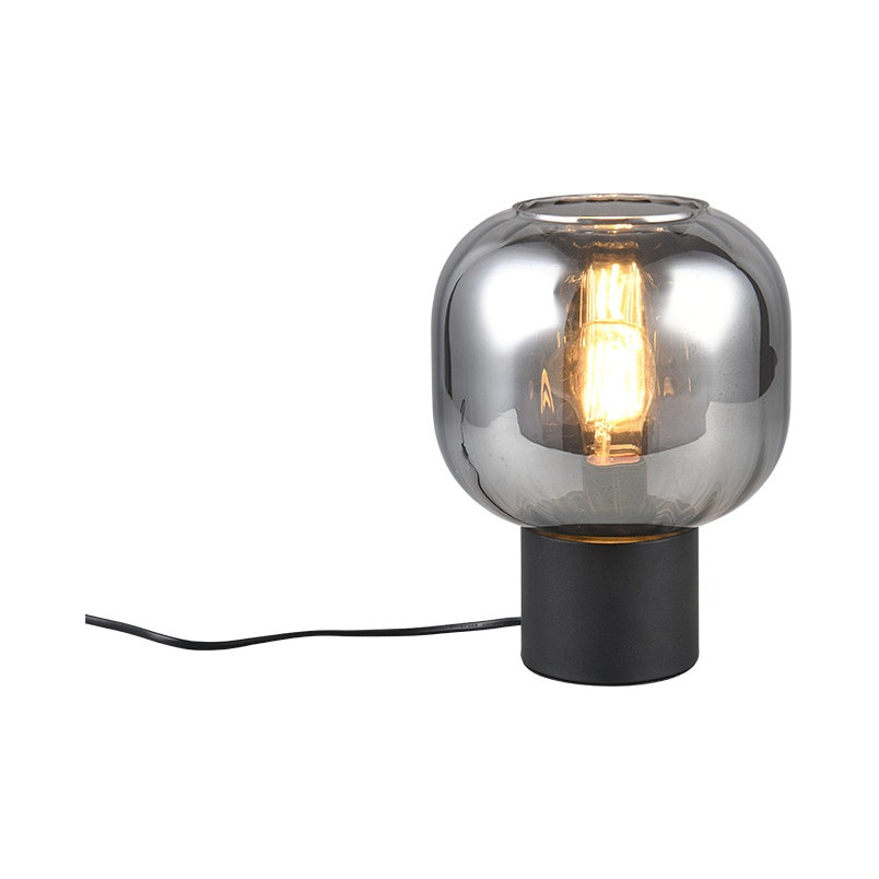 Lampa szklana na szafkę nocną Diva chrom / czarny mat Trio