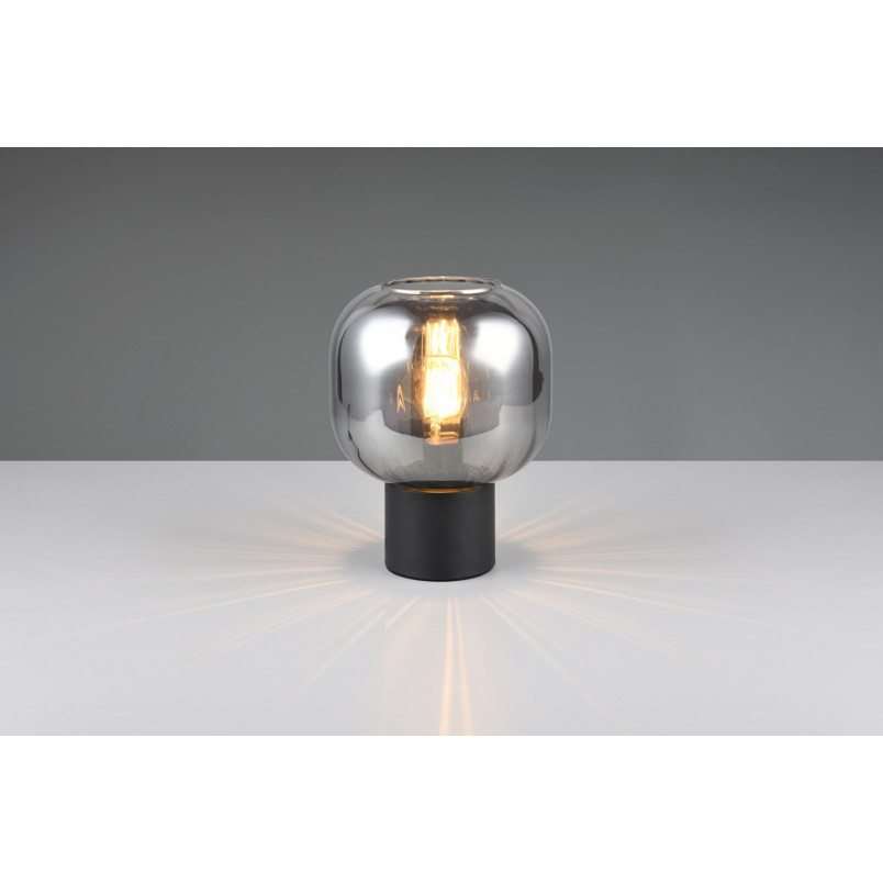 Lampa szklana na szafkę nocną Diva chrom / czarny mat Trio