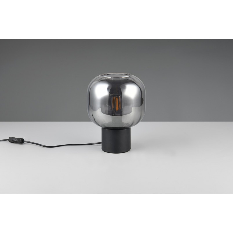 Lampa szklana na szafkę nocną Diva chrom / czarny mat Trio