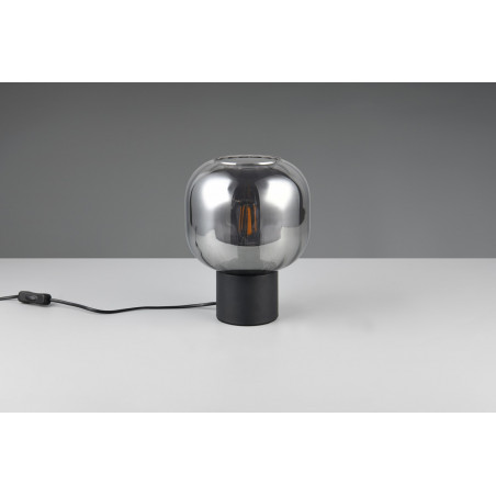 Lampa szklana na szafkę nocną Diva chrom / czarny mat Trio