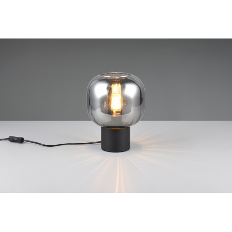 Lampa szklana na szafkę nocną Diva chrom / czarny mat Trio