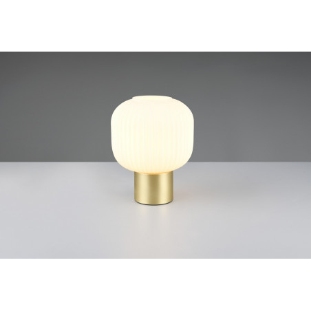 Lampa szklana na szafkę nocną Diva biały / mosiądz Trio