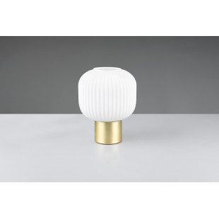 Lampa szklana na szafkę nocną Diva biały / mosiądz Trio