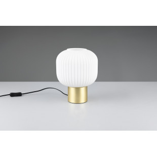 Lampa szklana na szafkę nocną Diva biały / mosiądz Trio
