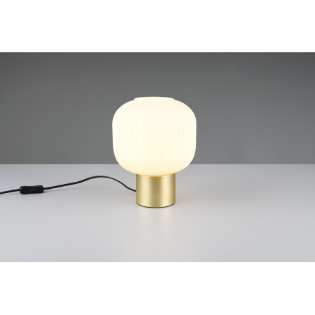 Lampa szklana na szafkę nocną Diva biały / mosiądz Trio