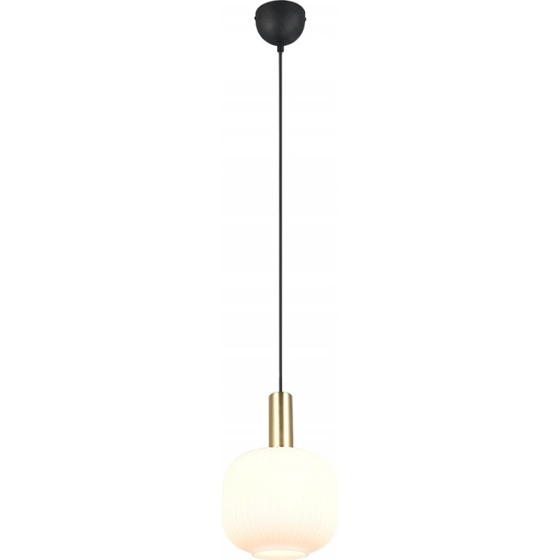 Lampa wisząca szklana Diva 20cm biały / mosiądz Trio