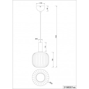 Lampa wisząca szklana Diva 20cm biały / mosiądz Trio