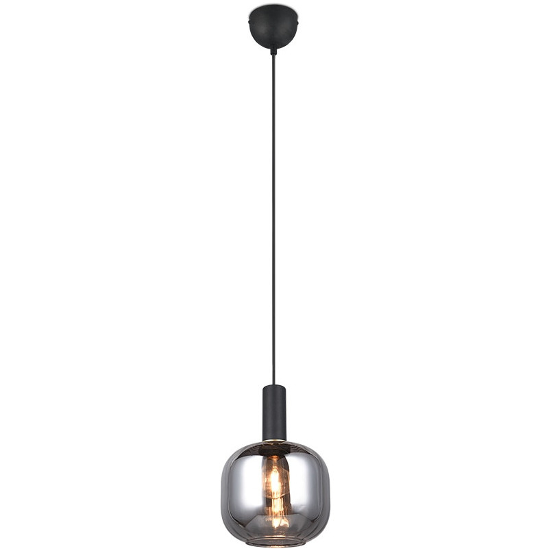 Lampa wisząca szklana Diva 20cm chrom / czarny mat Trio