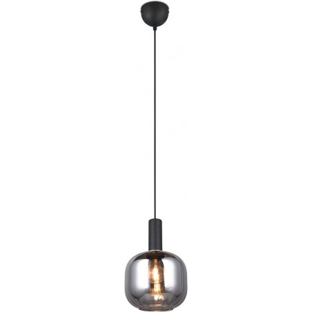 Lampa wisząca szklana Diva 20cm chrom / czarny mat Trio