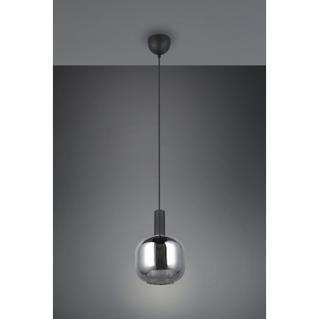 Lampa wisząca szklana Diva 20cm chrom / czarny mat Trio