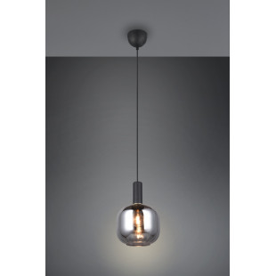Lampa wisząca szklana Diva 20cm chrom / czarny mat Trio