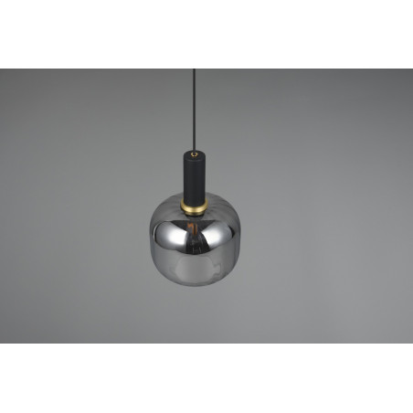 Lampa wisząca szklana Diva 20cm chrom / czarny mat Trio