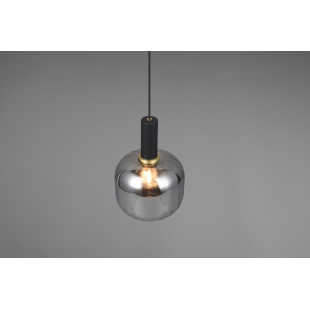 Lampa wisząca szklana Diva 20cm chrom / czarny mat Trio