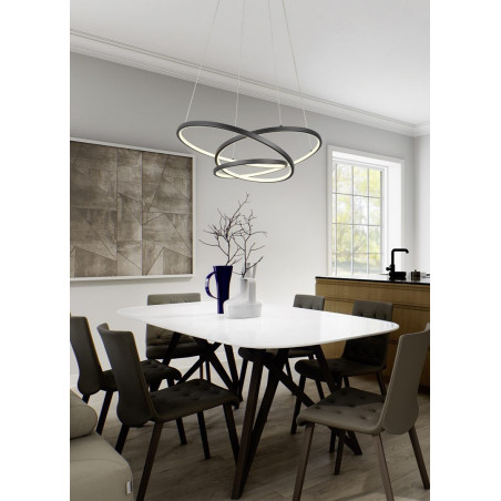 Lampa wisząca nowoczesna z regulacją barwy światła Darvin LED 84cm czarna Trio