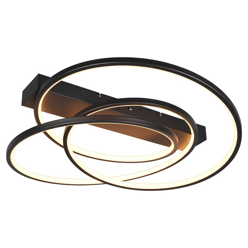Plafon nowoczesny z regulacją barwy światła Darvin LED 64cm czarny Trio