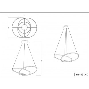 Lampa wisząca nowoczesna z regulacją barwy światła Darvin LED 84cm biała Trio