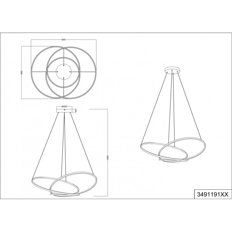 Lampa wisząca nowoczesna z regulacją barwy światła Darvin LED 84cm biała Trio
