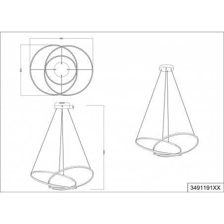 Lampa wisząca nowoczesna z regulacją barwy światła Darvin LED 84cm biała Trio