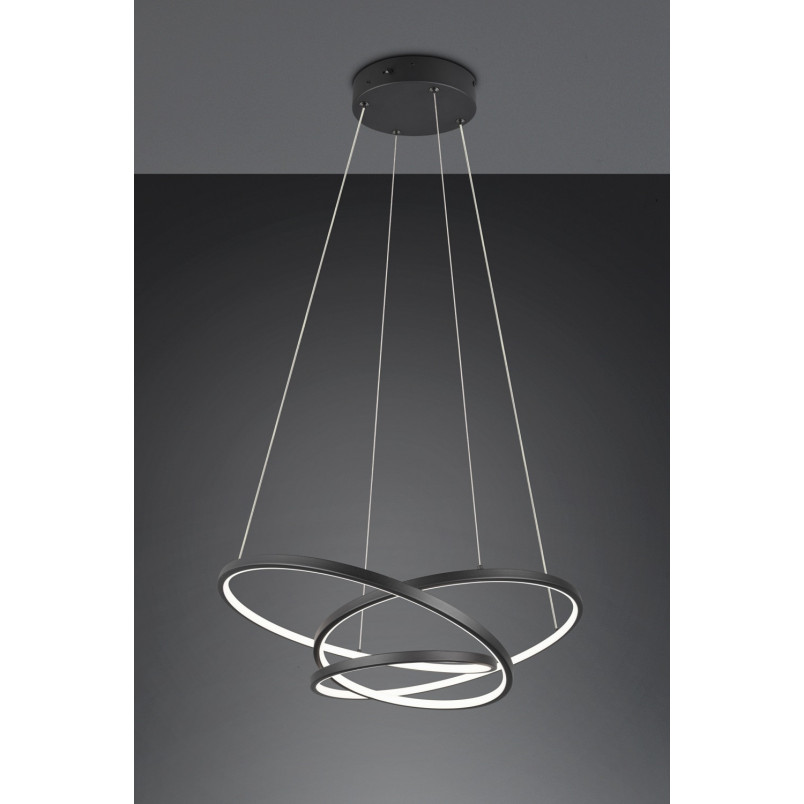 Lampa wisząca nowoczesna z regulacją barwy światła Darvin LED 64cm czarna Trio