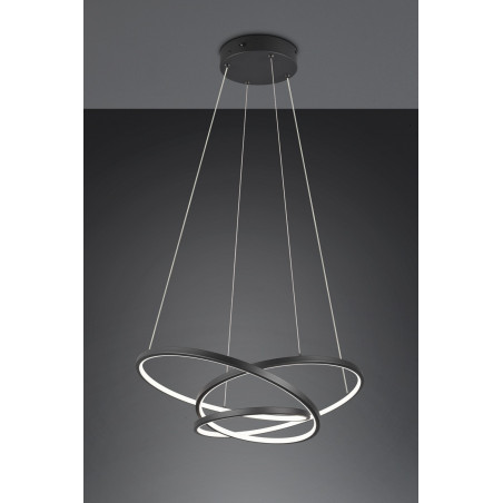 Lampa wisząca nowoczesna z regulacją barwy światła Darvin LED 64cm czarna Trio