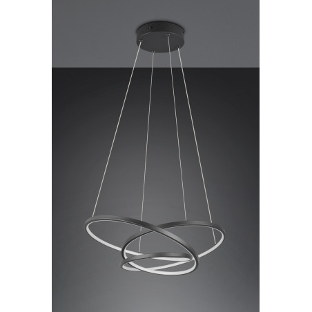 Lampa wisząca nowoczesna z regulacją barwy światła Darvin LED 64cm czarna Trio