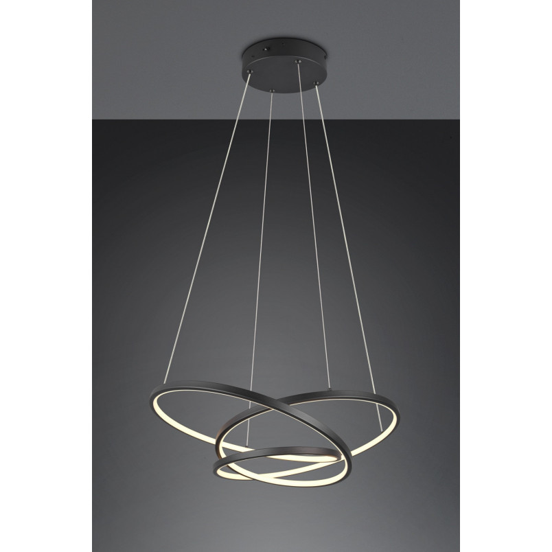 Lampa wisząca nowoczesna z regulacją barwy światła Darvin LED 64cm czarna Trio