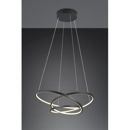 Lampa wisząca nowoczesna z regulacją barwy światła Darvin LED 64cm czarna Trio