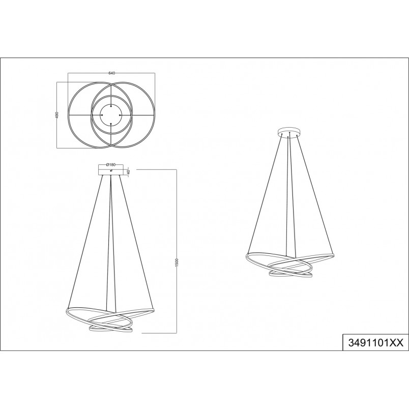 Lampa wisząca nowoczesna z regulacją barwy światła Darvin LED 64cm czarna Trio