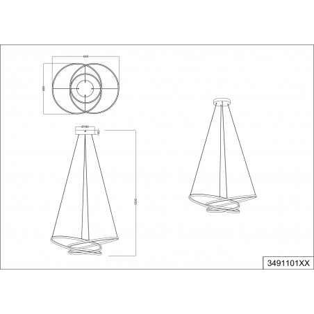 Lampa wisząca nowoczesna z regulacją barwy światła Darvin LED 64cm czarna Trio