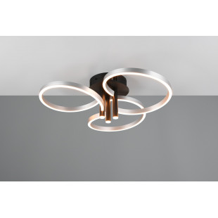Plafon nowoczesny z regulacją barwy światła Caruso LED 65cm aluminium szczotkowane / czarny Trio