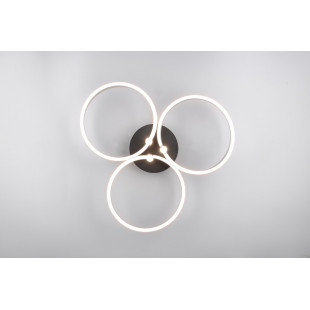 Plafon nowoczesny z regulacją barwy światła Caruso LED 65cm aluminium szczotkowane / czarny Trio