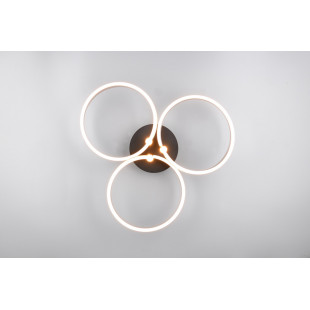 Plafon nowoczesny z regulacją barwy światła Caruso LED 65cm aluminium szczotkowane / czarny Trio
