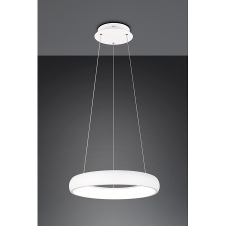 Lampa wisząca okrągła z regulacją barwy światła Cardona LED 46cm biały mat Trio