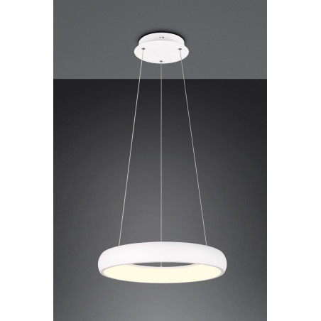 Lampa wisząca okrągła z regulacją barwy światła Cardona LED 46cm biały mat Trio