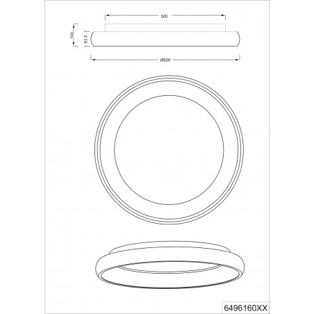 Plafon nowoczesny z regulacją barwy światła Cardona LED 62cm biały mat Trio